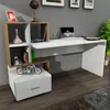 Schreibtisch Weiß - Walnuss Bloom "" Produktbild-Vorschau 1