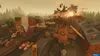 An aerial view of a factory being demolished with an explosion. Produktbild-Vorschau
