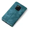 A teal flip case for a smartphone is shown from the back, angled diagonally on a white background. Produktbild-Vorschau