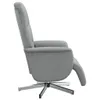 Side view of a gray fabric recliner chair with a metal base. Produktbild-Vorschau