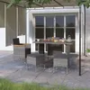 vidaXL 4-tlg. Gartenstuhl und Hocker Set Poly Rattan Grau Produktbild-Vorschau 2