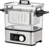 A stainless steel and clear plastic sous vide cooker is shown against a white background. Produktbild-Vorschau