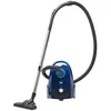 A blue vacuum cleaner with a silver telescopic wand and black hose is shown against a white background. Produktbild-Vorschau