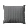 A dark gray striped pillow on a white background. Produktbild-Vorschau