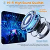 A dynamic image showing a concert crowd with blue laser lights, overlaid with a diagram of a speaker driver and text highlighting sound quality features. Produktbild-Vorschau