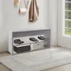 Ławka na buty z siedziskiem szara 80*28*43cm 2 półki Ławka Podgląd zdjęcia produktu 4