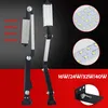 A product image showing two LED work lights with adjustable arms, along with close-ups of LED strips and a mounting bracket. Podgląd zdjęcia produktu