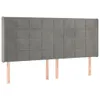vidaXL LED Kopfteil Hellgrau 183x16x118/128 cm Samt -  Produktbild-Vorschau 11