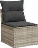 8-tlg. Garten-Sofagarnitur mit Kissen Hellgrau Poly Rattan Produktbild-Vorschau 6