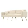Schlafsofa 175x64cm  Samt Beige mit Bettfunktion Tagesbett Produktbild-Vorschau 3