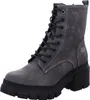 A single gray lace-up boot with a thick black sole and heel, shown against a white background. Produktbild-Vorschau
