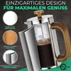 French Press – Edelstahl Kaffeebereiter mit Holzelementen – Produktbild-Vorschau 9