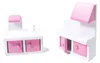 Maison de poupées en bois MDF + meuble 70cm rose LED Voir les images du produit 10