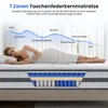 Boxspringmatratze 140x200x26cm, 7-Zonen, mit Memory-Schaum Produktbild-Vorschau 2