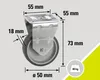 Tarrox Edelstahl Apparate Bockrolle bis 50 kg, 75x24 mm, Produktbild-Vorschau 2