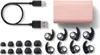 A flat lay of Yamaha True Wireless Stereo earbuds and accessories, including a charging case, USB cable, and multiple ear tips. Produktbild-Vorschau