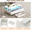 MODFU Table Basse avec LED - Meuble de Salon Blanc, 2 Voir les images du produit 6