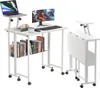 Klappbarer Schreibtisch,Computertisch auf Rollen mit Produktbild-Vorschau 1