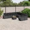 Design 11-tlg. Garten-Sofagarnitur mit Kissen Schwarz Poly Produktbild-Vorschau 1