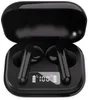 A pair of black wireless earbuds with their charging case open, displaying a digital battery indicator. Anteprima dell’immagine prodotto