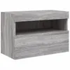 vidaXL Armoire TV murale avec lampes LED Gris Sonoma Voir les images du produit 3
