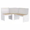 The Living Store Rohová lavice 151 cm medově hnědá a bílá z Náhled obrázku produktu 2