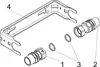 An exploded view diagram of plumbing fittings and a mounting bracket. Podgląd zdjęcia produktu