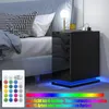 Table de nuit avec éclairage LED avec 3 tiroirs 62x53x30cm Voir les images du produit 6