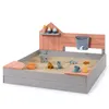 MUDDY BUDDY® Sandkasten „Cozy House“ warmgrau - puderrosa Produktbild-Vorschau 1