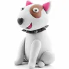 A clay model of a bull terrier dog sitting on a white background. Podgląd zdjęcia produktu