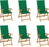 vidaXL Gartenstühle 6 Stk. mit Grünen Kissen Massivholz Produktbild-Vorschau 8