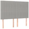 Boxspringbett mit Matratze Hellgrau 140x200 cm Stoff Produktbild-Vorschau 5