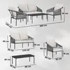 Outsunny Gartenmöbel Set 4-teilig Polyrattan Lounge-Set mit Produktbild-Vorschau 3