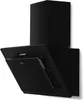 A black kitchen hood is shown against a white background. Produktbild-Vorschau
