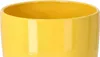 A close-up view of the top rim of a yellow ceramic pot. Náhled obrázku produktu