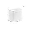 A white perforated storage box with dimensions indicated. Produktbild-Vorschau