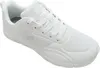A studio shot of a single white sneaker. Voir les images du produit