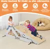 Two children playing on a wooden climbing set indoors. Podgląd zdjęcia produktu