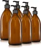6x 500ml Seifenspender-Flasche, Braunglas, schwarz Produktbild-Vorschau 1