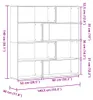 vidaXL Rohová knihovna 4 police betonově šedá 85x85x140 cm Náhled obrázku produktu 8