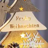 Holzdekoration Weihnachten 10 LED Holz Tannenbaum Reh Frohe Produktbild-Vorschau 2