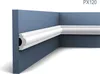 A white decorative molding is attached to a blue wall at a corner. Náhľad obrázku produktu