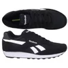 A top-down and side view of a pair of black Reebok sports shoes. Produktbild-Vorschau