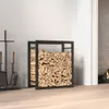 A firewood rack filled with logs next to a fireplace. Náhled obrázku produktu