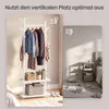VASAGLE Garderobenständer, 7 Haken, 2 Ablagen, Rollen, Produktbild-Vorschau 6