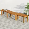 COSTWAY 4er Set Gartenbänke Akazienholz Wetterfest, Produktbild-Vorschau 2