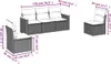 vidaXL 5-tlg. Garten-Sofagarnitur mit Kissen Schwarz Poly Produktbild-Vorschau 3