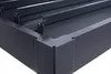A close-up view of the corner of a dark gray aluminum pergola structure. Produktbild-Vorschau