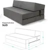Klappmatratze 120x200 cm Futonsofa SUZI MAXI Kaltschaum Produktbild-Vorschau 2
