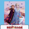 Characters from Frozen with falling leaves and a snowman. Produktbild-Vorschau